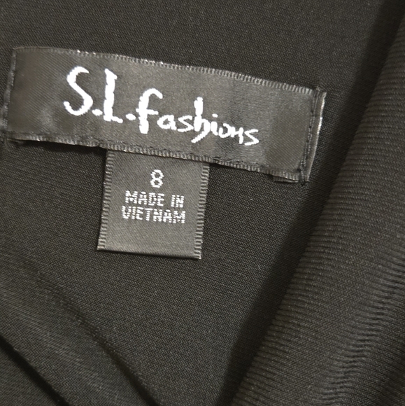 SL Fashions Black Fit And Flare Party Dress Size 8 - Picture 8 of 10
